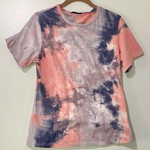 Tie Dye Crewneck Short Sleeves Tee T-shirt Size Large 8/10 by Shein
